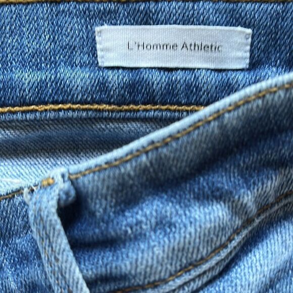 DISTRESSED FRAME DENIM L’HOMME ATHLETIC JEANS SIZE 32 - Picture 6 of 10